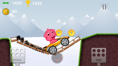 Happy Pink Pig Car Racing screenshot 2