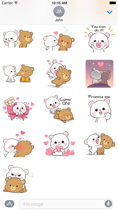 Bears in Love Sticker Pack for iMessage screenshot 4