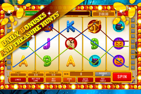 Scary Halloween Pumpkin Ghost Slots - Play the lucky coin machine games for free screenshot 3