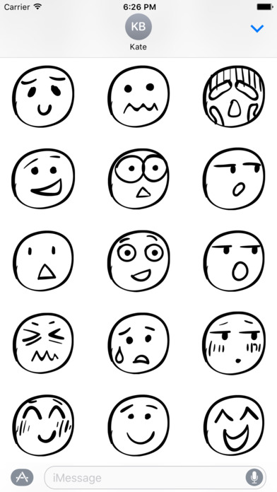 Hand Drawn Emoji Stickers for iMessage screenshot 4
