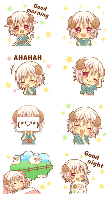 Cute Lamb Girl - Stickers for iMessage screenshot 2
