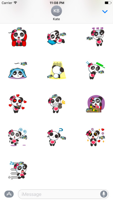 Girly Panda Sticker screenshot 3