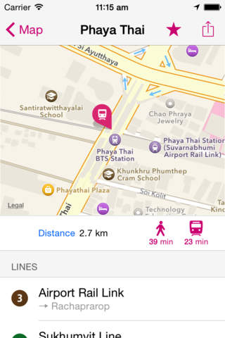 Bangkok Rail Map Lite screenshot 2