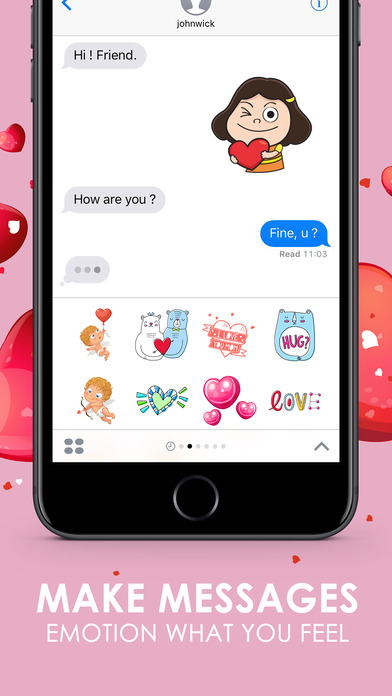 Love You Emoji Stickers Keyboard Themes ChatStick screenshot 2
