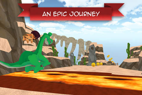 Dinosaur Arlo and Troglodyte Boy in the Fire Mountain - Free Game for kids screenshot 2