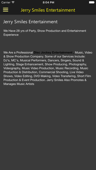 Jerry Smiles Entertainment screenshot 4
