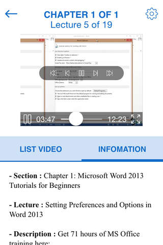 Video Training for Mirosoft Word 2013 screenshot 3