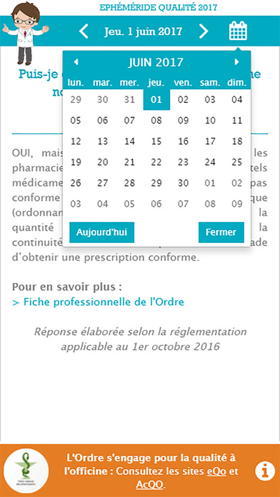 Ephéméride qualité 2017 screenshot 2