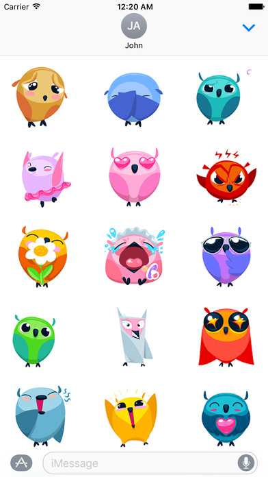 Funny Owl Choir Animated Emoji screenshot 2