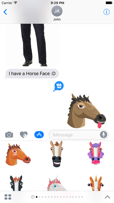 Horse Face Sticker Pack for iMessage screenshot 3