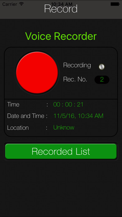 Sound Voice Recorder App for iPhone screenshot 2