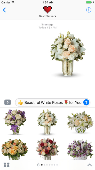 Bouquets of White Roses Flowers Stickers screenshot 3