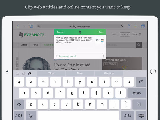 Screenshots of Evernote - capture notes and sync across all devices. Stay organized. for iPad