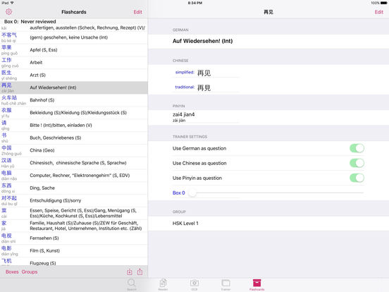 Screenshots of KTdict C-E (Chinese-English dictionary) for iPad