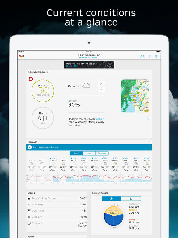 Screenshots of Weather Underground: Forecasts for iPad