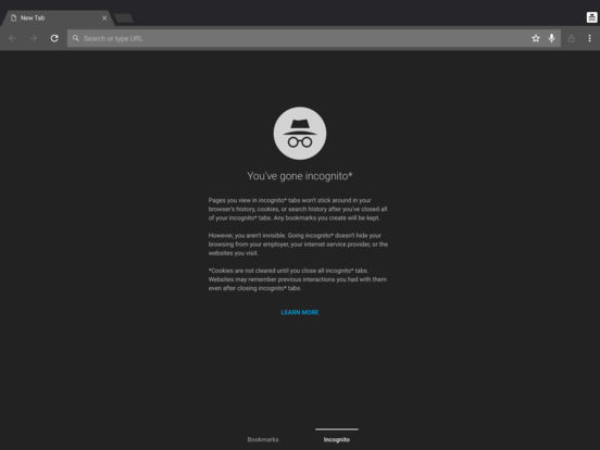Screenshots of Chrome for iPad