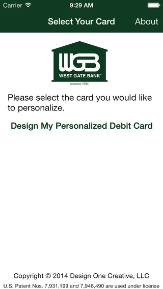 West Gate Bank® Personalized Debit Cards