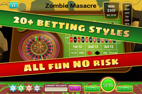 Zombie Massacre Armageddon Roulette - FREE - End Of The World Vegas Casino Game screenshot 4