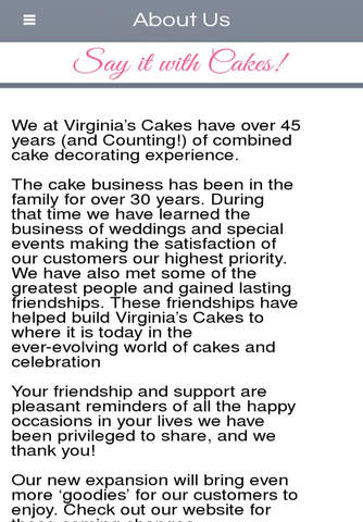 Virginia's Cakes screenshot 2