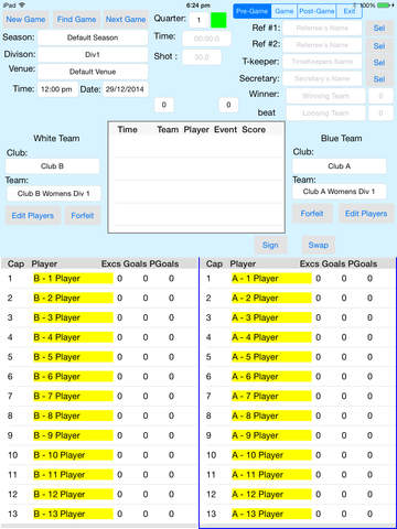 Waterpolo Electronic Scoresheet