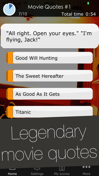 ... star trivia game app with 1000 fantastic Hollywood film & movie quotes