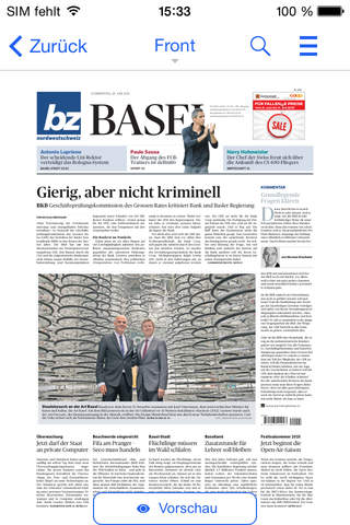 bz Basel E-Paper screenshot 2