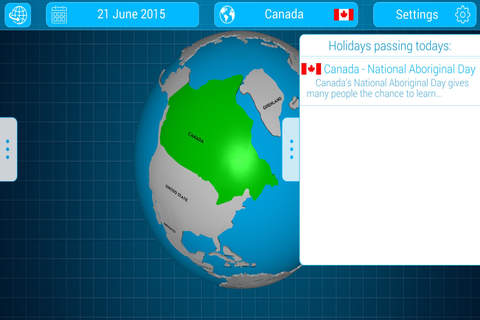 National Holidays Globe screenshot 2