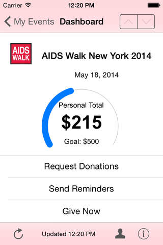 AIDS Walk Fundraising App screenshot 2