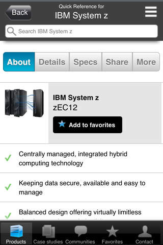 IBM System Z Quick Reference Mobile Application screenshot 3