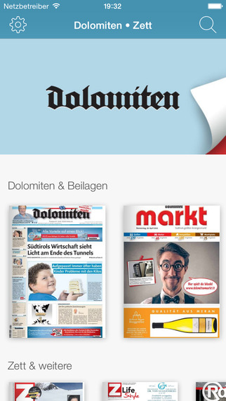 Dolomiten und Zett Tagblatt der Südtiroler und Sonntagszeitung