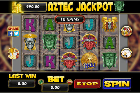 `````` 2015 `````` AAA Aabe Casino Aztec Jackpot - Slots - Roulette - Blackjack 21# screenshot 2