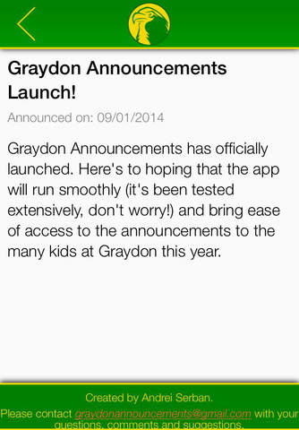 Graydon Announcements screenshot 2
