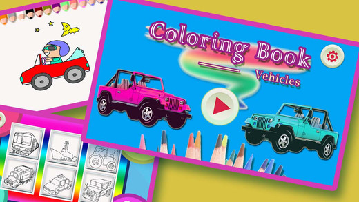 Coloring Book For Kids - Doodle Draw Vehicles By Finger Painting
