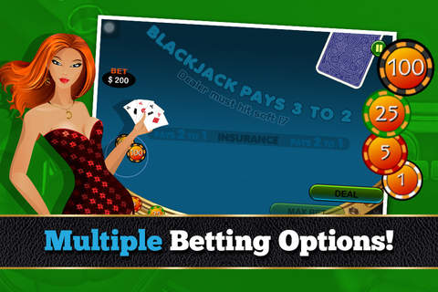 Blackjack 21 Free Classic Casino-style Card Game Gambling screenshot 2