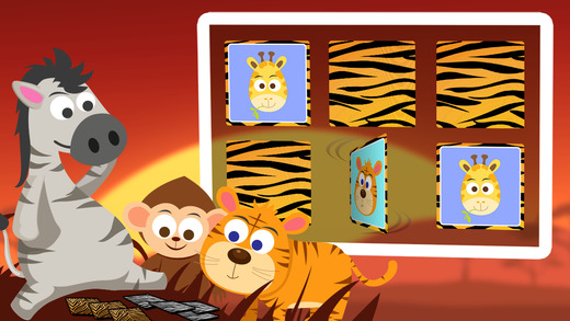 Play with Wild Life Safari Animals - Free ABC Memo Game for toddlers age 1 to 6 in preschool daycare