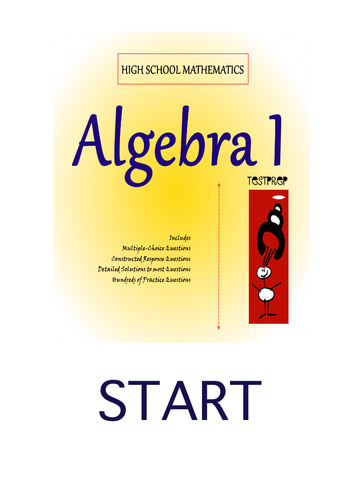High School Mathematics: Algebra 1 TestPrep