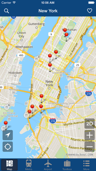 New York Offline Map - City Metro Airport with Travel Trip Planner