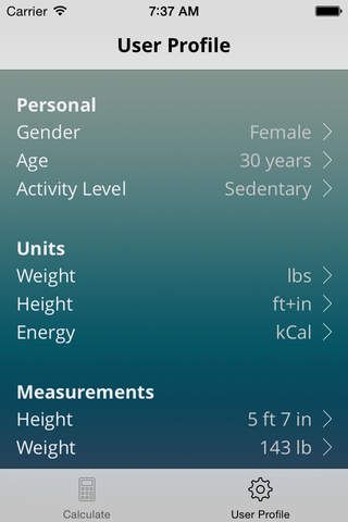 Tanis Health Calculator screenshot 2