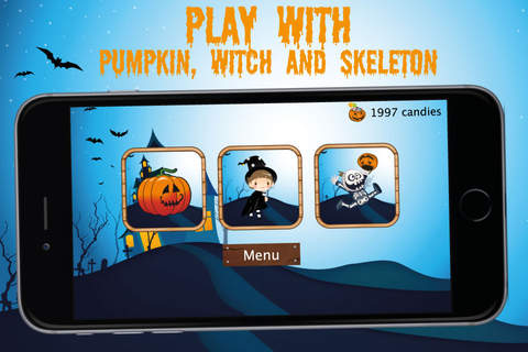 Halloween Run: Fun run game with Pumpkin, Witch and Skeleton for Kids screenshot 2