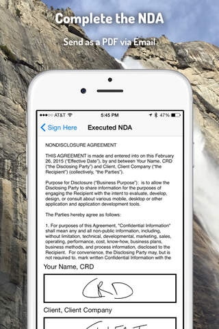NDA - quickly and easily sign NDA's on the fly screenshot 3