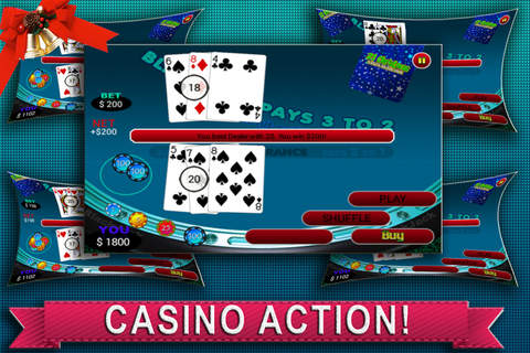 21 A Christmas Blackjack - myVegas Casino Las Vegas Holiday Card Shark screenshot 4