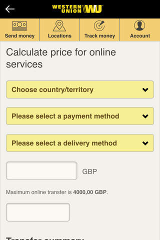 Western Union Money Transfer UK screenshot 3
