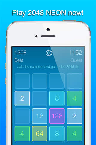 2048 Neon - Number Puzzle Game screenshot 2
