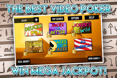 Ancient Pharaohs Video Poker with Fortune Wheel of Jackpots! screenshot 2
