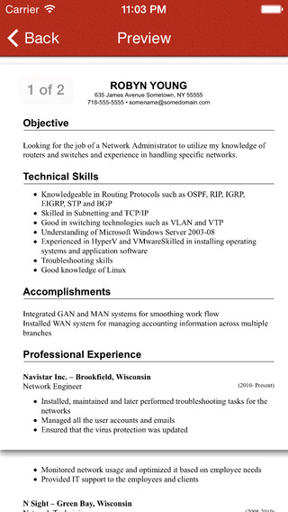 FoxResume - Design Share professional PDF resume on the go