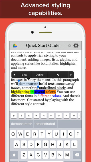 【免費生產應用App】goWriter - Word Processor & Rich Text Document Editor for Google Docs, Google Drive-APP點子