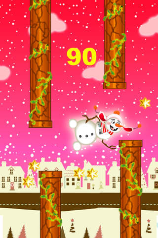 Flappy Snowman - Tap To Fly screenshot 4