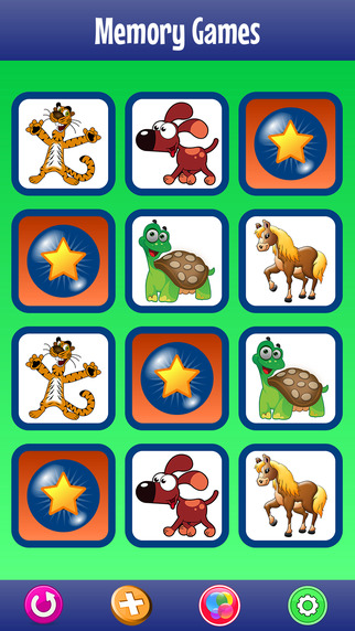 Memory Game with Animals Dinosaurs and Dogs for Kids and Toddlers Matching Pairs
