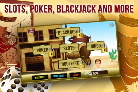 Wild West Winners: Casino Cowboy with Slots, Blackjack, Poker and More! screenshot 2