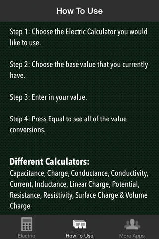 Electric Calculators including Capacitance, Conductance, Resistance, Surface Charge and more screenshot 4